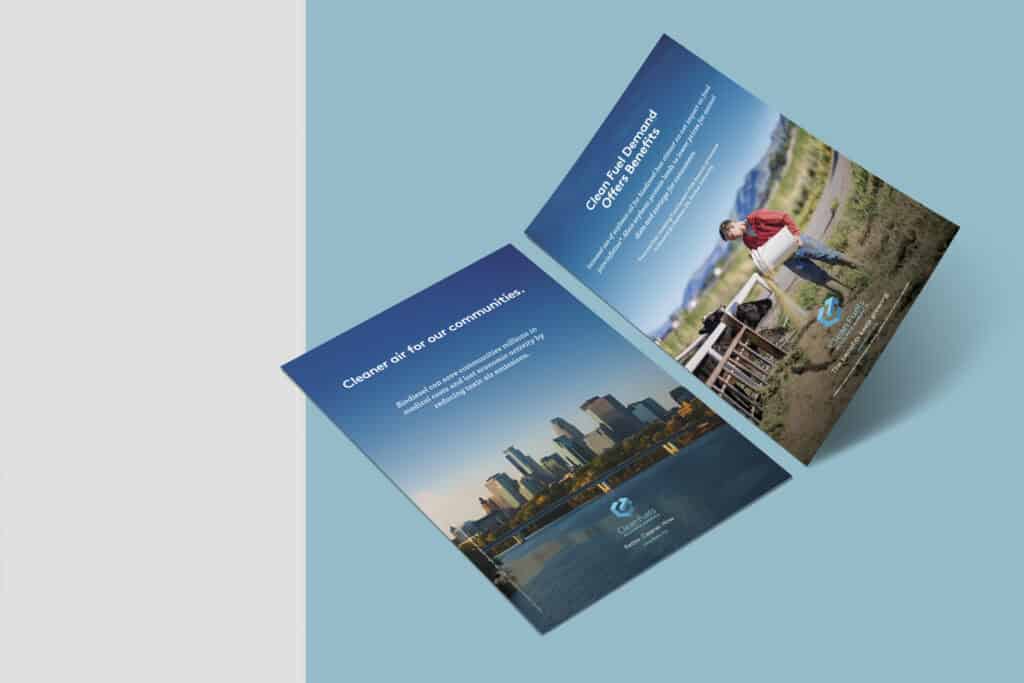 flyer mockups of Clean Fuels Alliance America ads