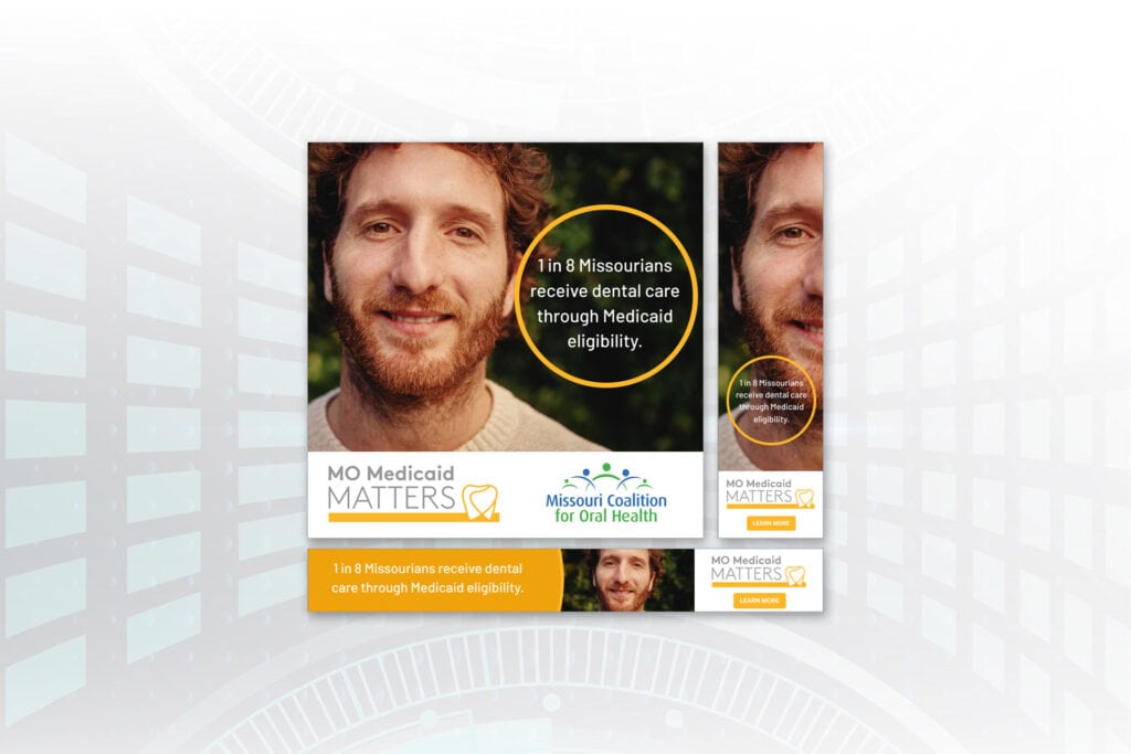 mockup of display ads for Missouri Coalition for Oral Health
