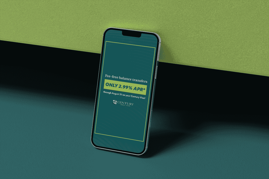 Mockup of a Century Credit Union Social media story