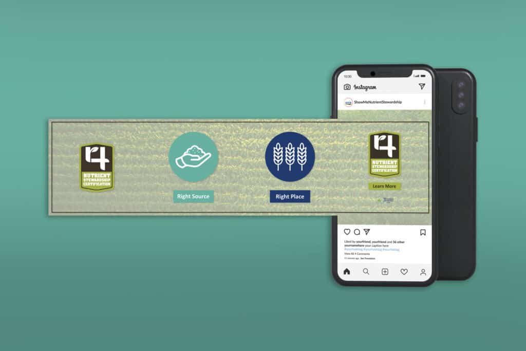 Mockup of a social media carousel for Show Me Nutrient Stewardship